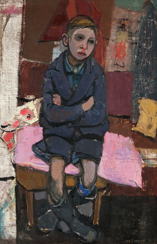 Joan Eardley (1921-1963) , Boy on Stool, oil on canvas