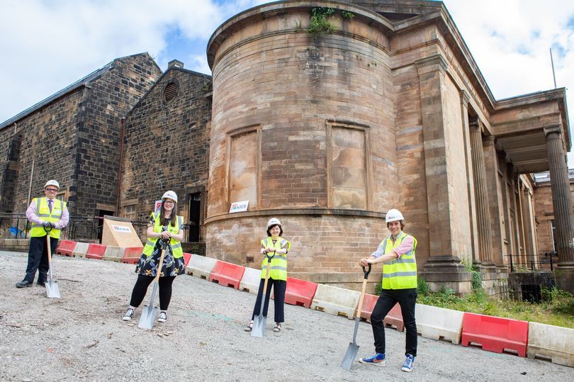 Breaking ground: Clive Watson, Matt Wilkinson, Councillor Lisa-Marie Hughes and Kirsty Devine at the site