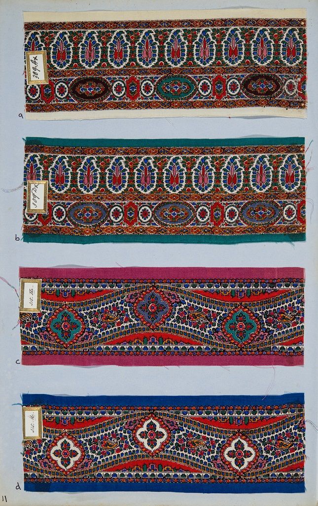 Printed examples of Shawl Borders